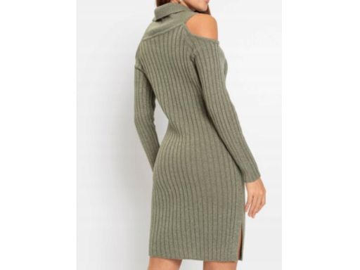B.P.C sukienka dzianinowa odkryte ramiona ze srebrną nitką r.40/42