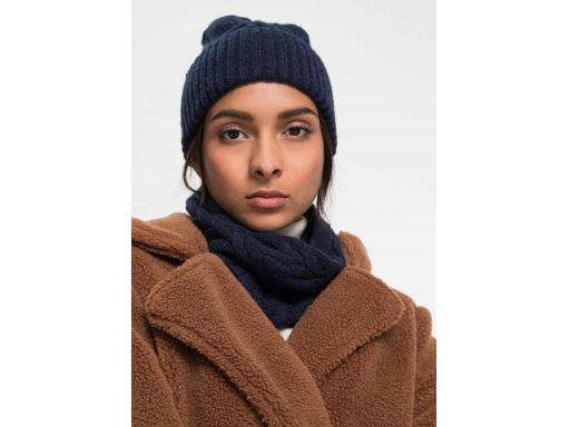 B.p.c Czapka Z Kominem Granatowa Uniwersalna.