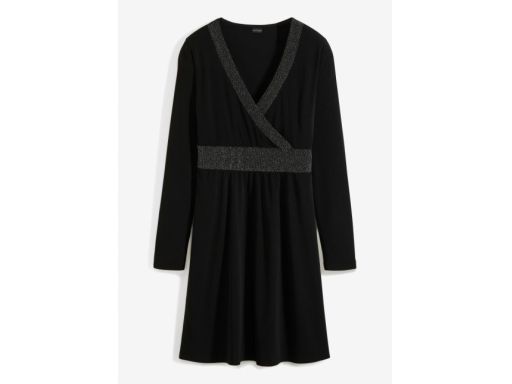 B.P.C czarna sukienka z połyskującymi wstawkami r.40/42