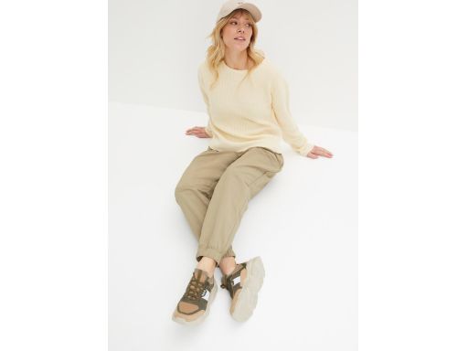 B.P.C sweter ecru prążkowany 40/42.