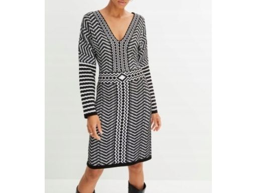 B.P.C dzianinowa sukienka we wzory r.36/38