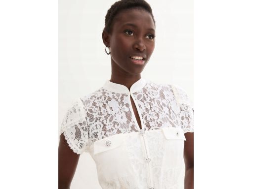 B.P.C śmietankowa suknia ślubna midi r.44