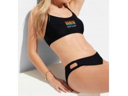 B.P.C bikini bustier czarny z nadrukiem ^40