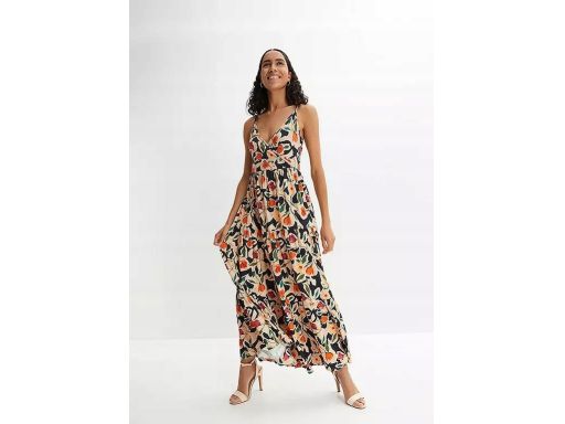 B.P.C sukienka długa nadruk beżowa r.44/46