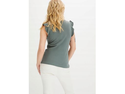 B.P.C bawełniana bluzka top z falbanką przy rękawkach ^44/46