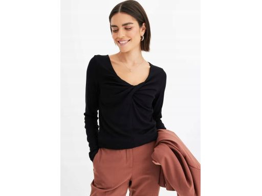B.P.C bluzka czarna prążek z przewiązaniem 48/50.