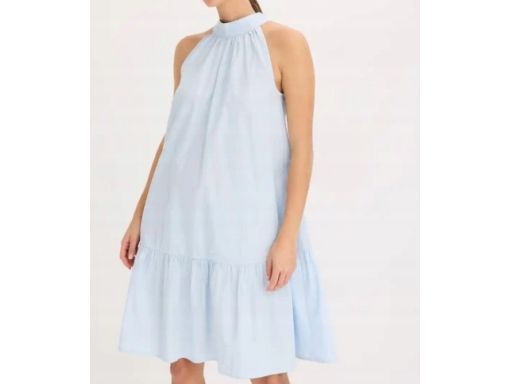 B.P.C sukienka błękitna z falbanką i wiązaniem r.42