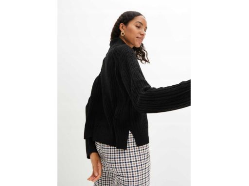 B.P.C czarny sweter damsk z szerokim kołnierzem ^40/42