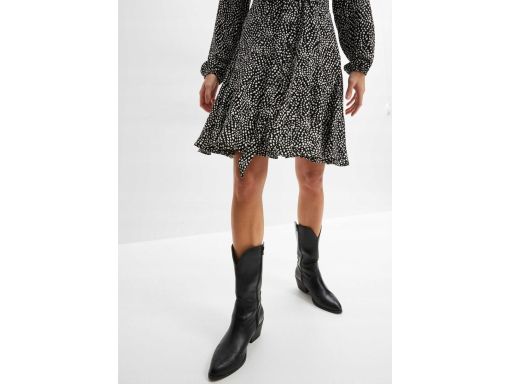 B.P.C sukienka czarna w białe wzorki długi rękaw 48.