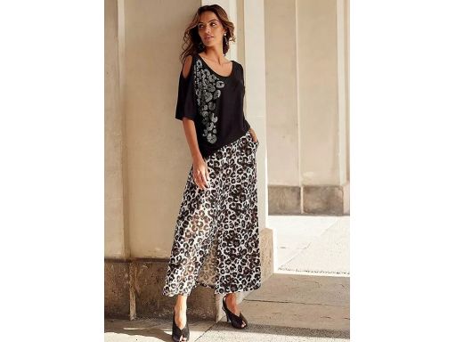 B.P.C bluzka odkryte ramiona czarna z cyrkoniami r.56/58