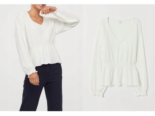 H@M bluzka BOHO z marszczeniami M