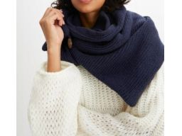 B.P.C komin dzianinowy szalik granatowy z guzikiem ^uniwersalny