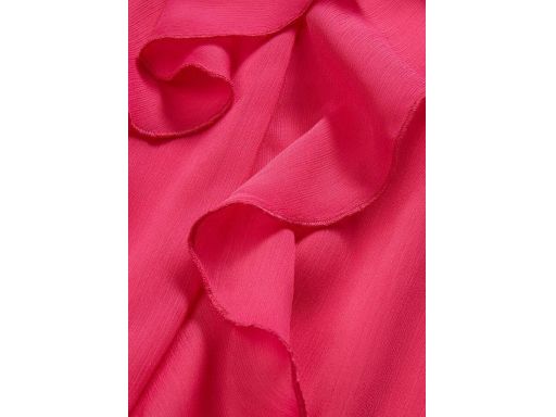 B.P.C sukienka szyfonowa długa maxi z falbankami różowa 48.