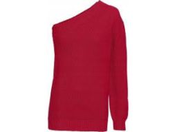 B.P.C sweter czerwony na jedno ramię 36/38.