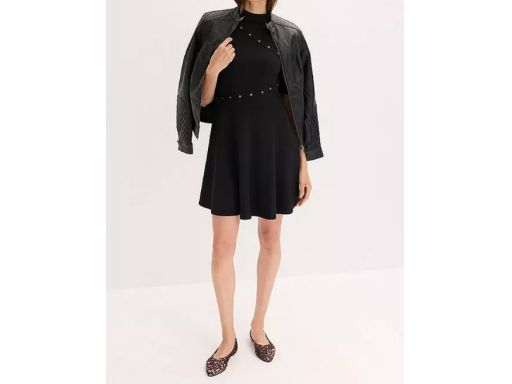 B.P.C czarna sukienka z wiskozy z dżetami 38.