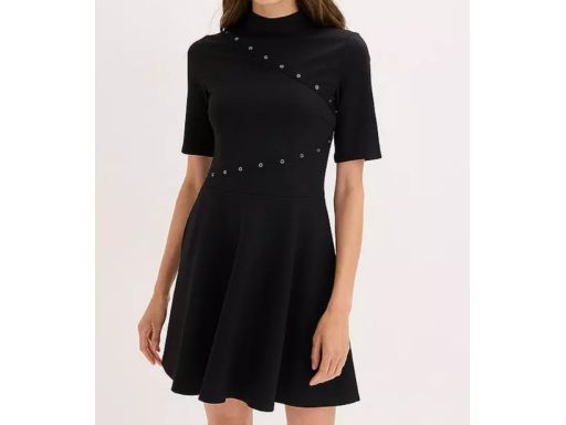 B.P.C czarna sukienka z wiskozy z dżetami 38.