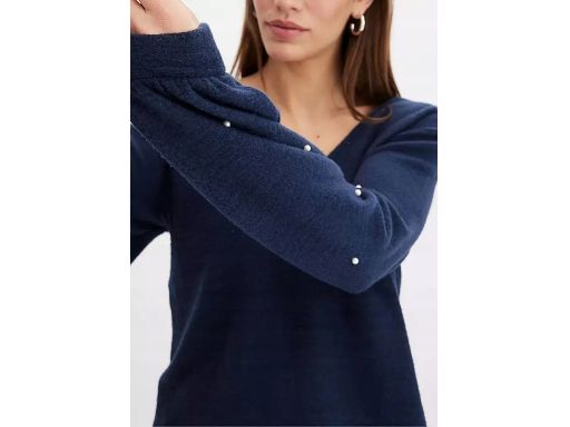 B.P.C bluzka granatowa z perełkami r.44/46