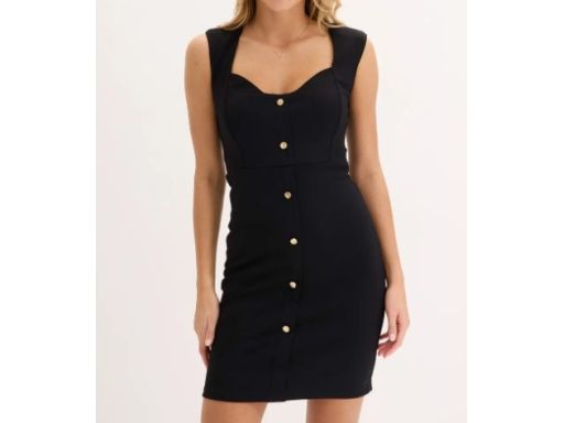 B.P.C czarna sukienka ze złotymi guzikami r.36/38