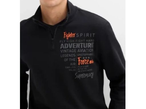 B.P.C męska bluza czarna ze stójką r.3XL