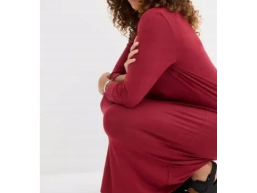 B.P.C bordowa sukienka z wiskozy 40/42.