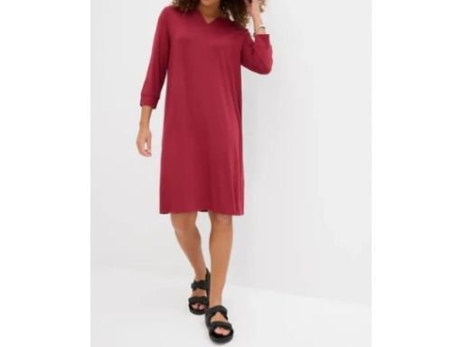 B.P.C bordowa sukienka z wiskozy 40/42.