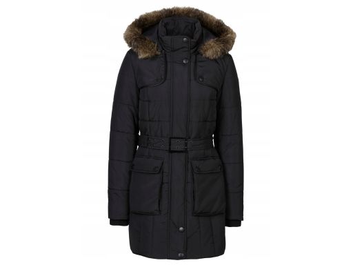 B.P.C kurtka czarna pikowana dłuższa z kapturem 38.