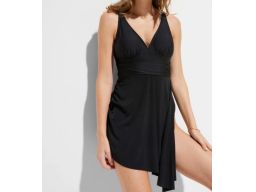 B.P.C czarna sukienka kąpielowa dłuższa asymetryczna 46.