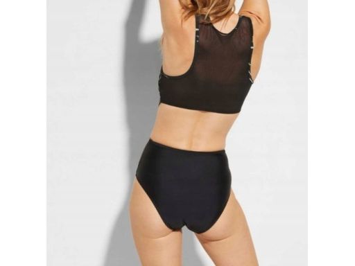 B.P.C kostium kąpielowy monokini czarny we wzory zapięcie przód 46.