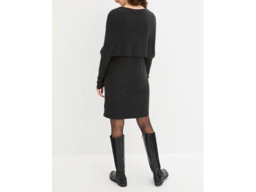B.P.C sukienka dzianinowa z wywijaną narzutką r.40/42