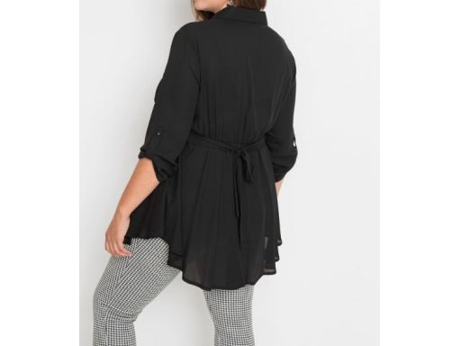 B.P.C bluzka koszulowa czarna dłuższa z paskiem 48.