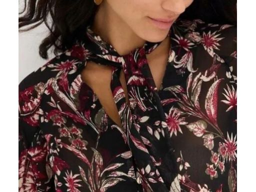 B.P.C bluzka szyfonowa we wzory z krawatką 54.