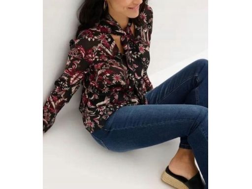 B.P.C bluzka szyfonowa we wzory z krawatką 54.