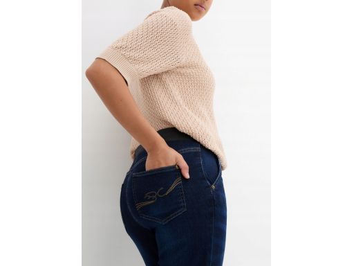 B.P.C ciemne jeansy boyfriend na guziki 54.