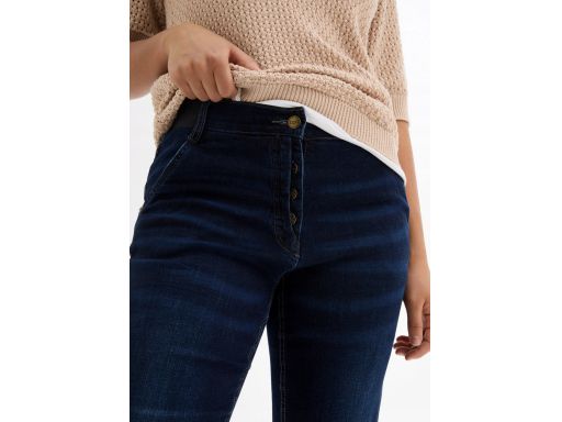 B.P.C ciemne jeansy boyfriend na guziki 54.