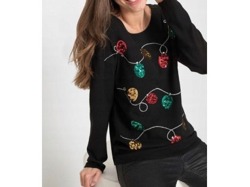 B.P.C sweter świąteczny bombki z cekinów r.48/50