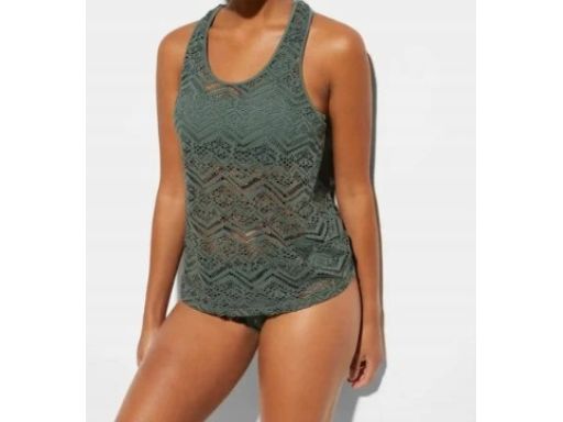 B.P.C tankini oliwkowe ażurowe z figami 44.