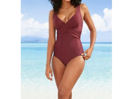 B.P.C kostium kąpielowy modelujący klasyczny ciemny fiolet 40.