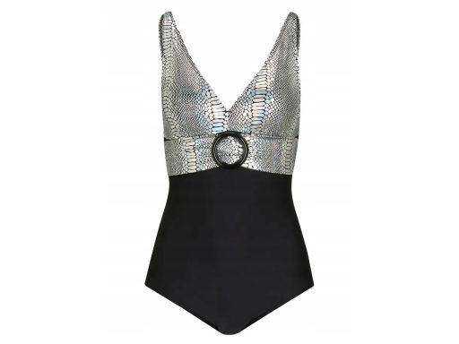B.P.C kostium kąpielowy czarny ze srebrną wężową skórą r.50
