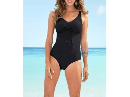B.P.C kostium kąpielowy sznurowanie w dekolcie czarny r.44
