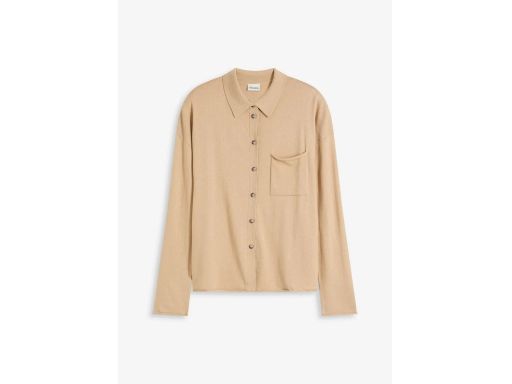 B.P.C sweter beżowy na guziki z domieszką kaszmiru 44/46.