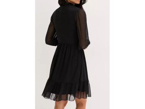 B.P.C sukienka czarna z siateczki z krawatką ^44/46