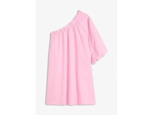 B.P.C asymetryczna sukienka różowa odkryte jedno ramię 44.