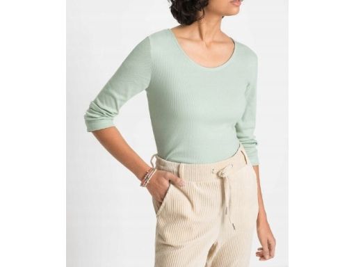 B.P.C bawełniana bluzka z długim rękawem miętowa r.32/34