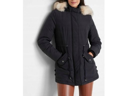 B.P.C parka czarna z futerkiem damska r.50