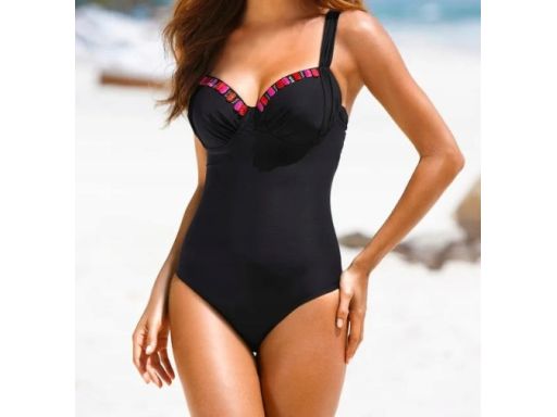 B.P.C kostium jednoczęściowy z kamieniami czarny r.46 (90D)