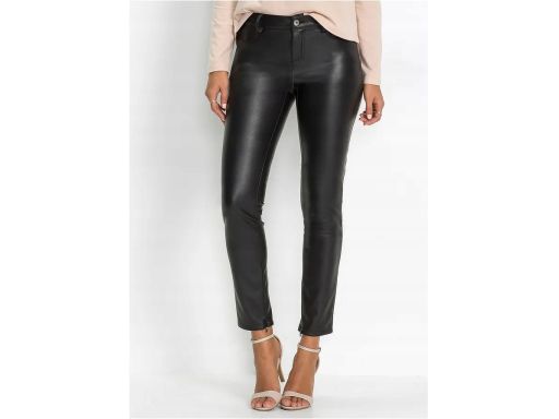 B.P.C spodnie czarne z eko skóry do kostek ^48