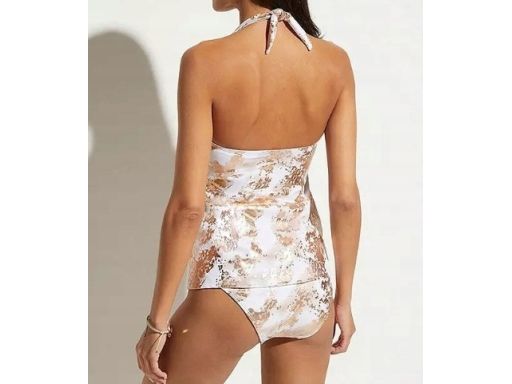 B.P.C tankini biało-złote we wzory z figami wysoki stan r.48