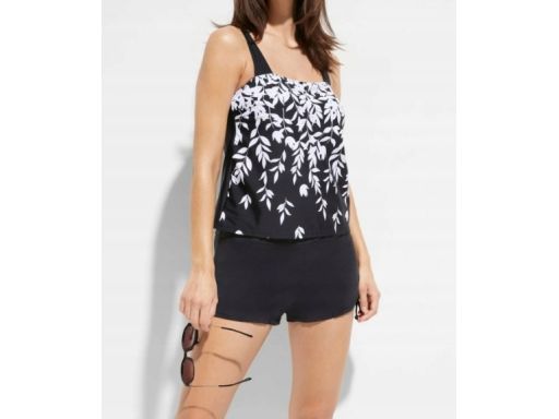 B.P.C tankini czarne w białe wzory z szortami 42.