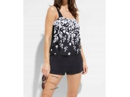 B.P.C tankini czarne w białe wzory z szortami 42.