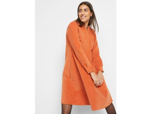 B.P.C sztruksowa sukienka w fasonie A pomarańczowa ceglasta ^48